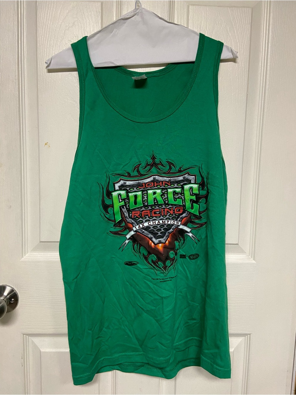 Augusta Sportswear Green Racing Shield Tank Top John Force 14x Champion